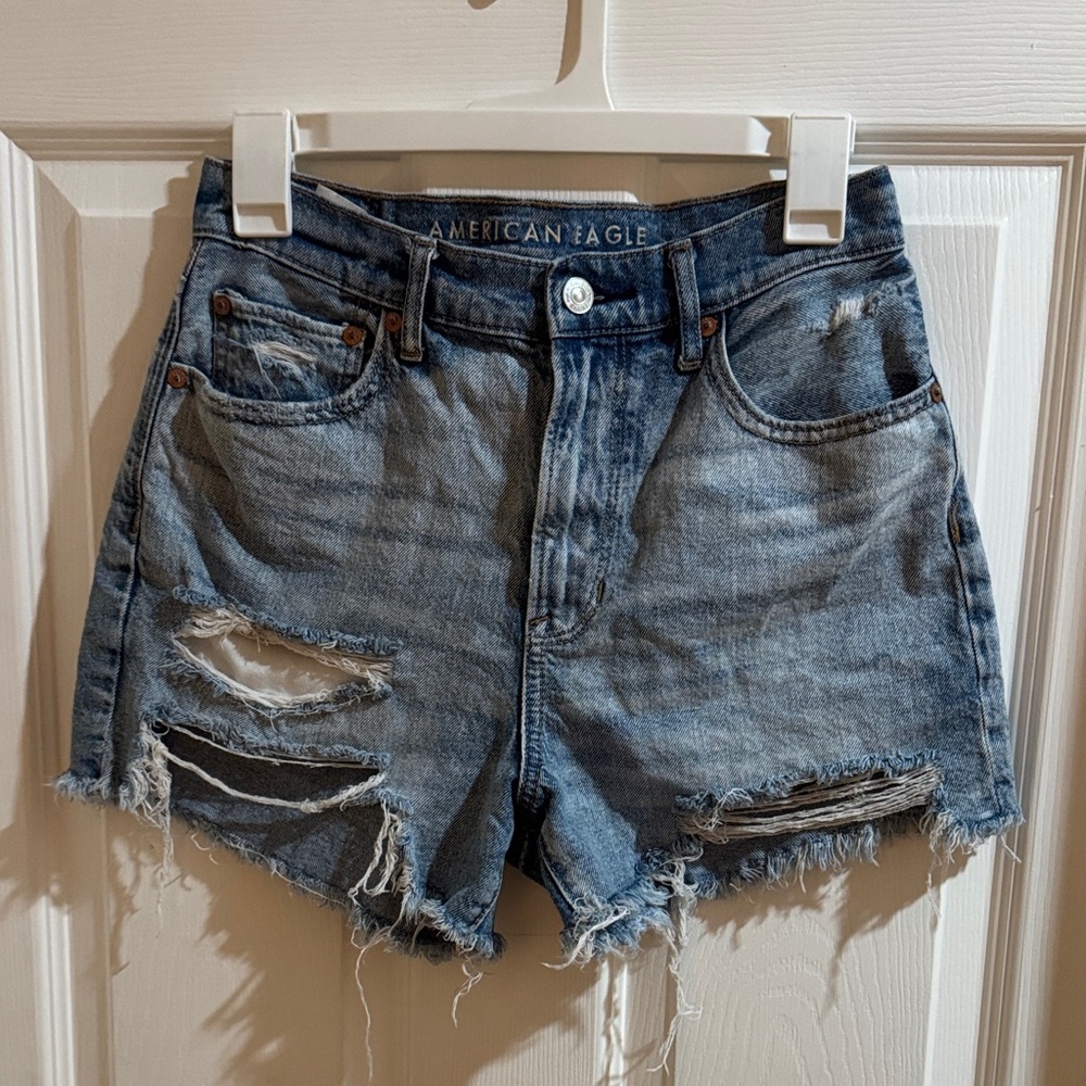 American Eagle Outfitters Ripped Blue Jean Shorts